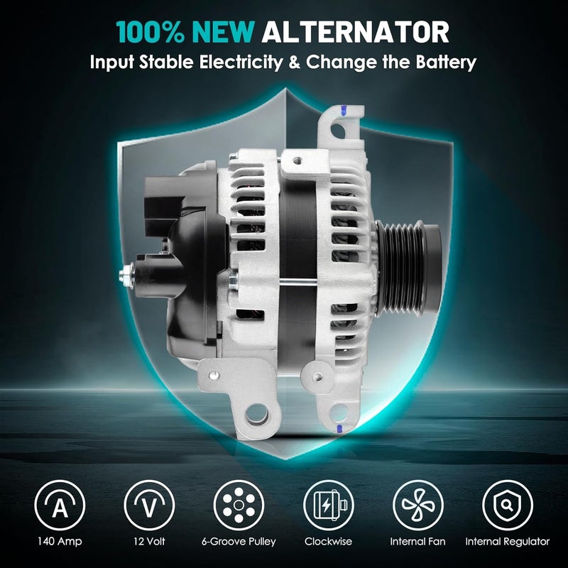 Farrme 11787 Car Alternators 140 Amp, 6-Groove Pulley Fit for Chevrolet Camaro 2012-2015 3.6L V6 Automotive Replacement Alternators 104211-8131, 1042118131, AND0641 AL8846X Alternator - Image 3